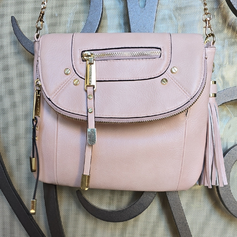 Steve Madden Blush Crossbody Bag with Gold Accents